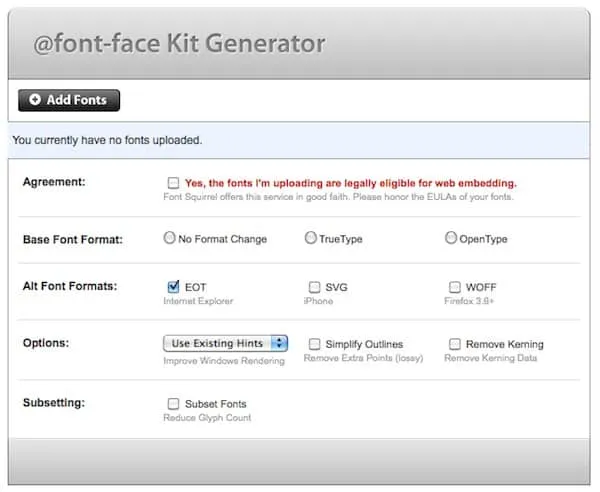 Font Face Generator Font Face Generator