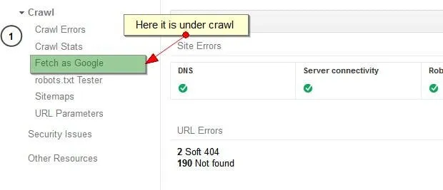 fetch as Google fetch as Google