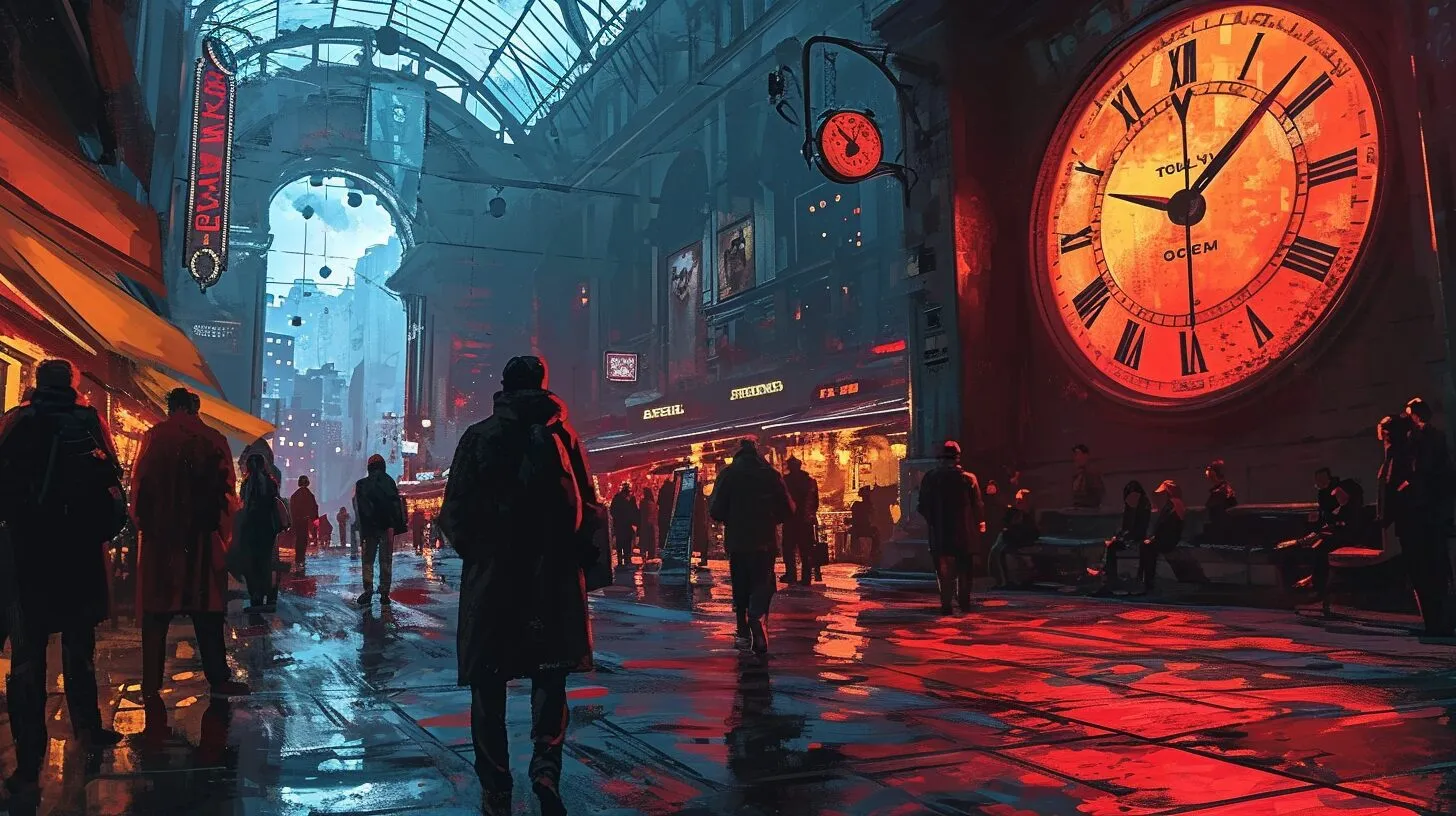 Illustration of clock merging with YouTube button global viewers and a calendar with peak hours 1 Illustration of clock merging with YouTube button global viewers and a calendar with peak hours.