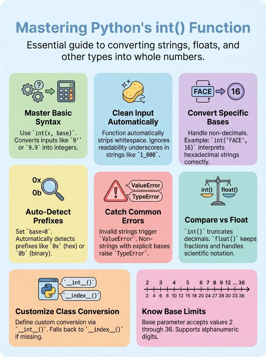Mastering int in Python: A Guide to Python's Built-in Function for Integers Mastering int in Python: A Guide to Python's Built-in Function for Integers