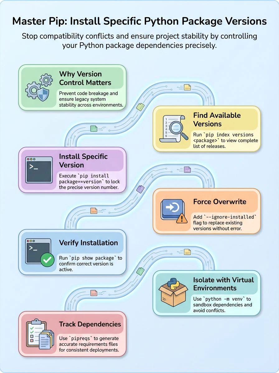 Pip Install Specific Version: Easy Steps to Install a Python Package with a Specific Version Pip Install Specific Version: Easy Steps to Install a Python Package with a Specific Version
